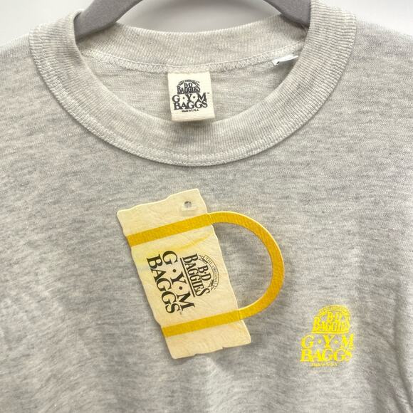 New Vintage 90’s B-D BAGGIES Grey T Shirt Mens M Med GYM BAGGS Crew Neck Tee NWT - Picture 3 of 7